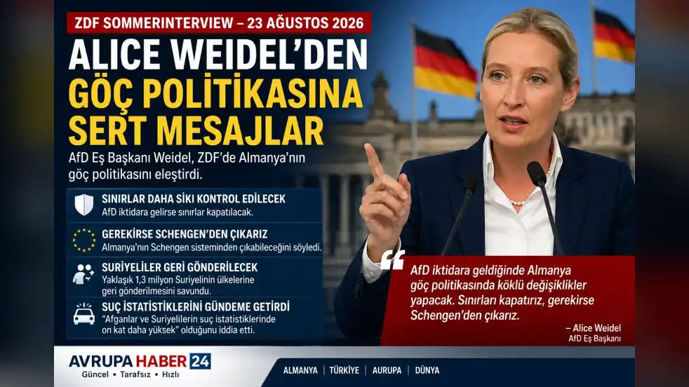 Alice Weidel’den göç politikası mesajı: “Sınırları kapatır, gerekirse Schengen’den çıkarız”