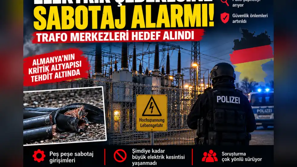 ALMANYA’DA ELEKTRİK ŞEBEKESİNE YÖNELİK SABOTAJ ALARMI