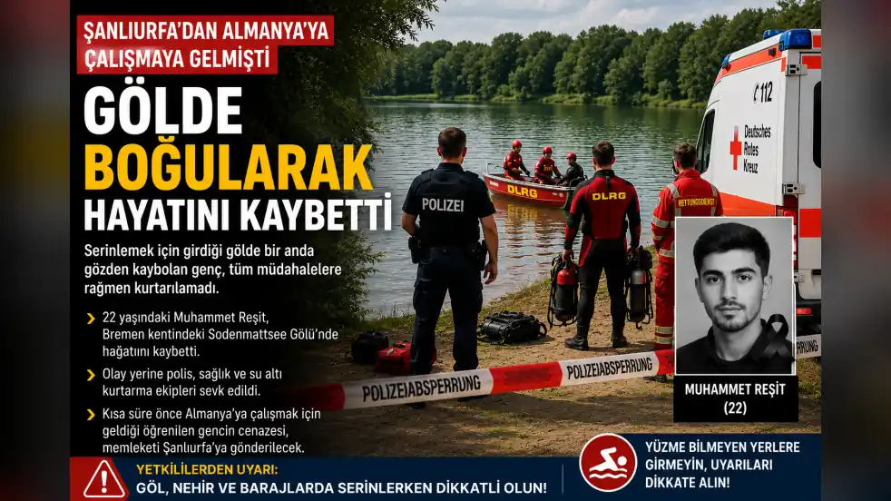 Almanya'da Şanlıurfa'lı İşçi Gölette Boğulma Olayı