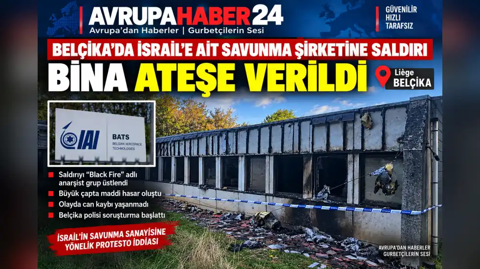 Belçika’da İsrail’e ait savunma şirketinin binası ateşe verildi
