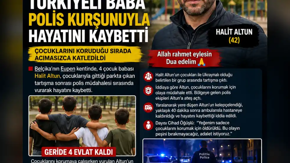 BELÇİKA’DA TÜRKİYELİ BABA POLİS KURŞUNUYLA HAYATINI KAYBETTİ