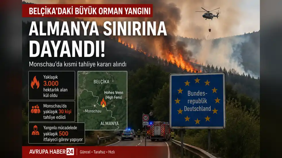 Belçika’daki Büyük Orman Yangını Almanya Sınırında Alarm Yarattı