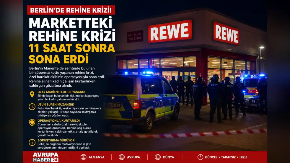 Berlin’de Rehine Krizi 11 Saat Sonra Sona Erdi