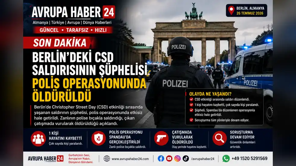Berlin’deki CSD Saldırısının Şüphelisi Polis Operasyonunda Öldürüldü