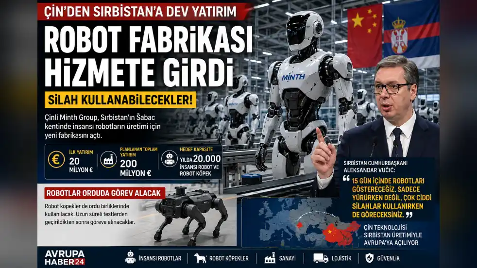Çin’den Sırbistan’a robot fabrikası: Silah kullanabilen robotlar geliyor