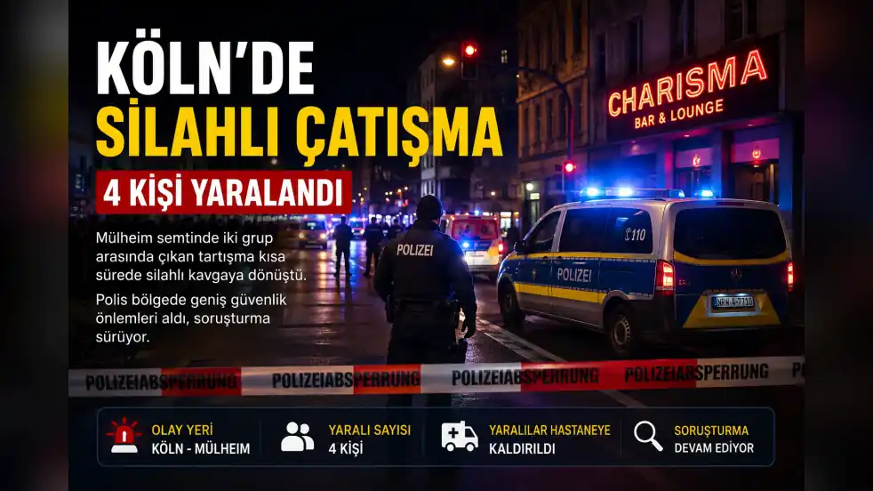 Köln’de Silahlı Çatışma: 4 Kişi Yaralandı