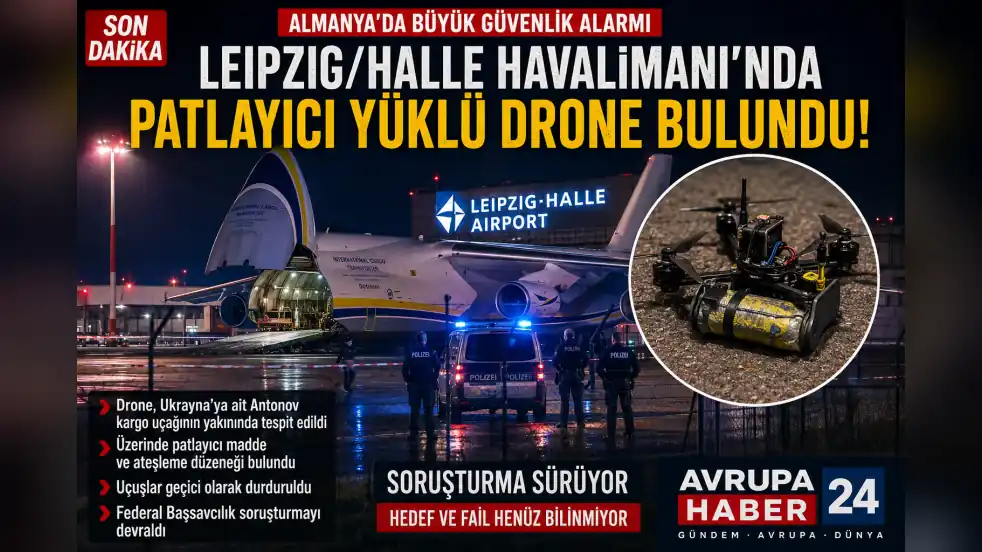 Leipzig/Halle Havalimanı’nda Büyük Alarm! Patlayıcı Düzeneği Taşıyan Drone Bulundu