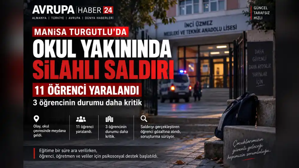 Manisa Turgutlu’da Okul Yakınında Silahlı Saldırı: 11 Öğrenci Yaralandı