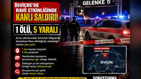 İSVİÇRE’DE RAVE ETKİNLİĞİNDE KANLI SALDIRI: 1 ÖLÜ, 5 YARALI