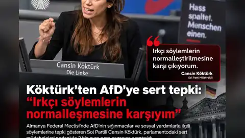 Köktürk’ten AfD’ye sert tepki: “Irkçı söylemlerin normalleşmesine karşıyım”